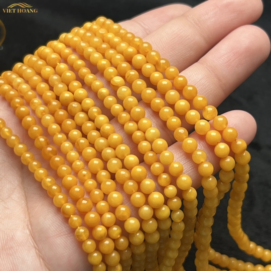 CHUỖI 108 MẬT LẠP MÀU VÀNG NGHỆ